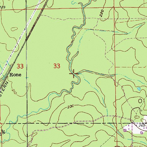 Topographic Map of Cane Creek, AR