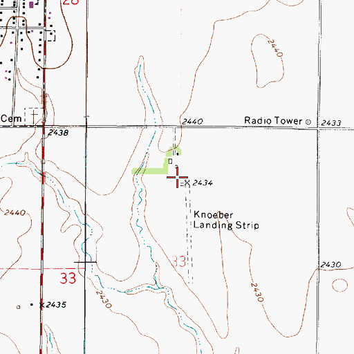 Topographic Map of Knoeber Landing Strip (historical), KS