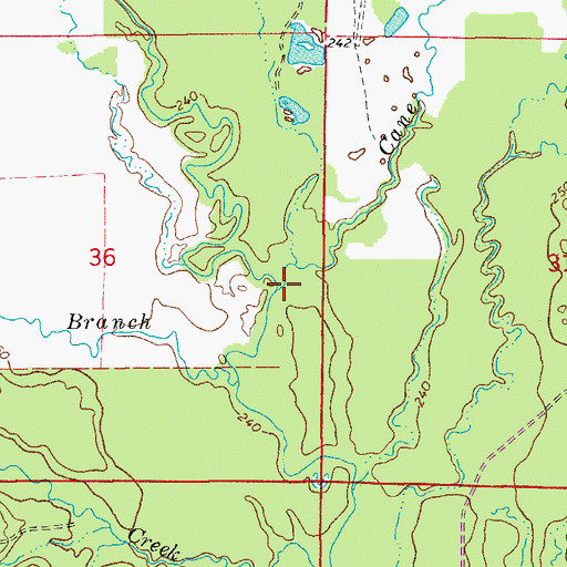 Topographic Map of Cane Creek, AR