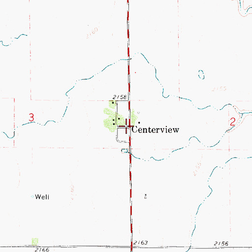 Topographic Map of Centerview, KS
