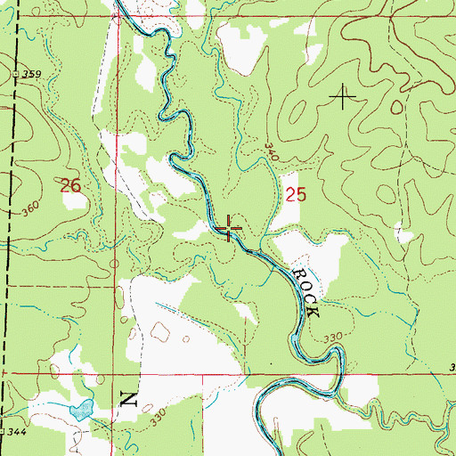 Topographic Map of Cane Creek, AR