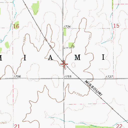 Topographic Map of Township of Miami, KS