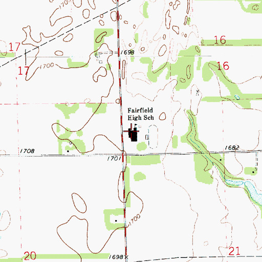 Topographic Map of Fairfield High School, KS