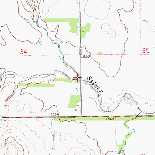 Topographic Map of Goose Creek, KS