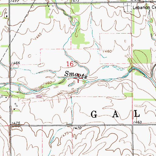 Topographic Map of Spring Creek, KS