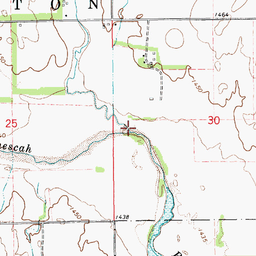 Topographic Map of Crow Creek, KS