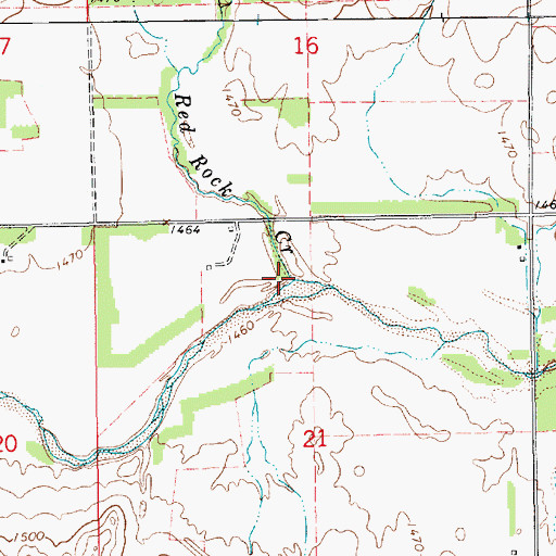 Topographic Map of Red Rock Creek, KS