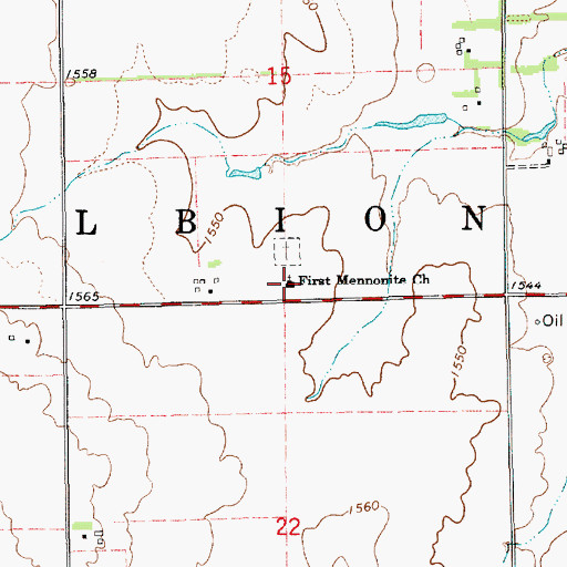 Topographic Map of First Mennonite Church, KS