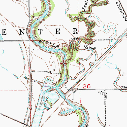 Topographic Map of Jester Creek, KS