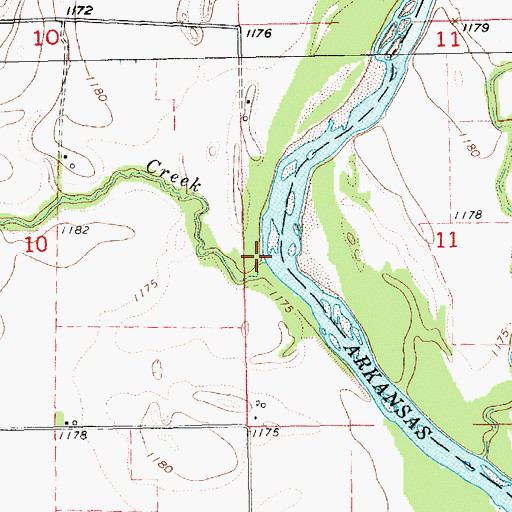 Topographic Map of Cowskin Creek, KS