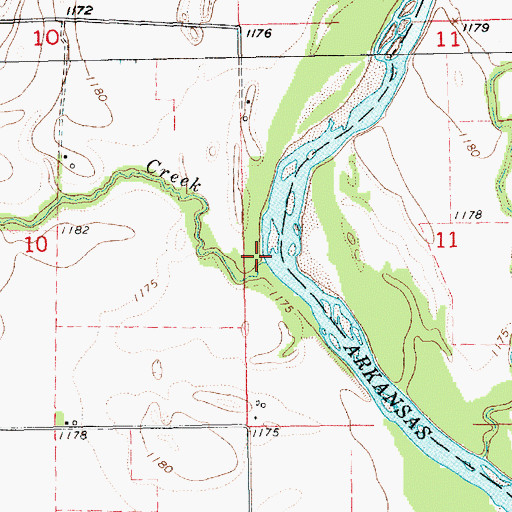 Topographic Map of Cowskin Creek, KS