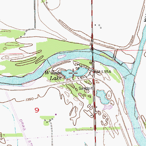 Topographic Map of Wilson Lake, KS