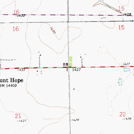 Topographic Map of Township of Greeley, KS