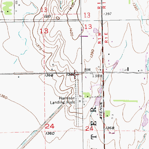 Topographic Map of Harrison Landing Field (historical), KS