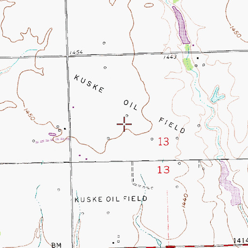 Topographic Map of Kuske Oil Field, KS