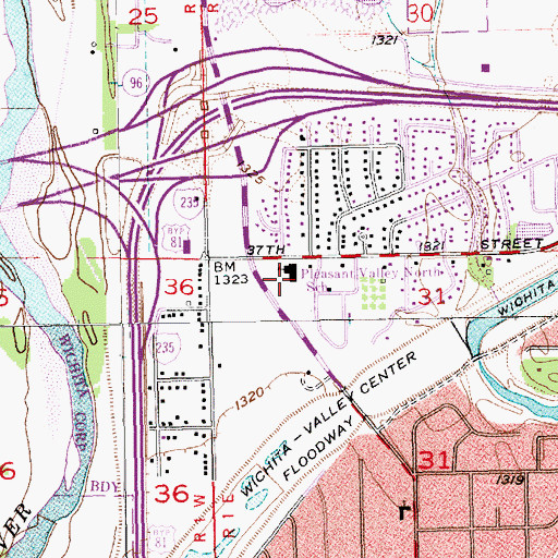 Topographic Map of Michener Elementary School, KS