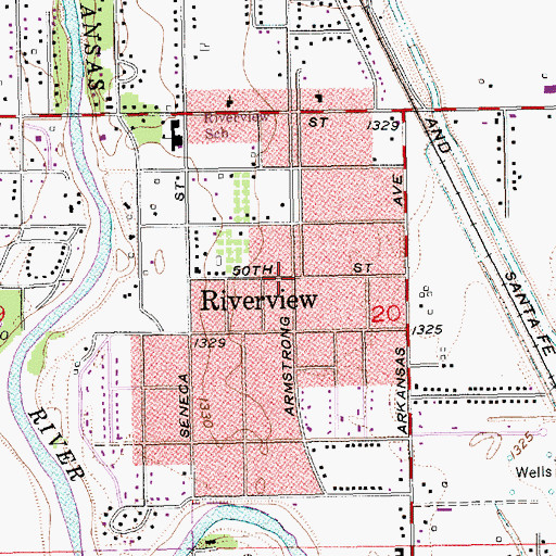 Topographic Map of Riverview, KS