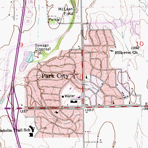 Topographic Map of Park City, KS
