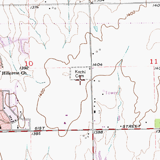 Topographic Map of Kechi Township Cemetery, KS