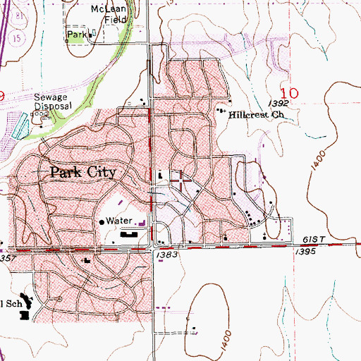 Topographic Map of Township of Kechi, KS