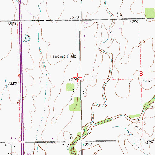 Topographic Map of Davison Landing Field (historical), KS