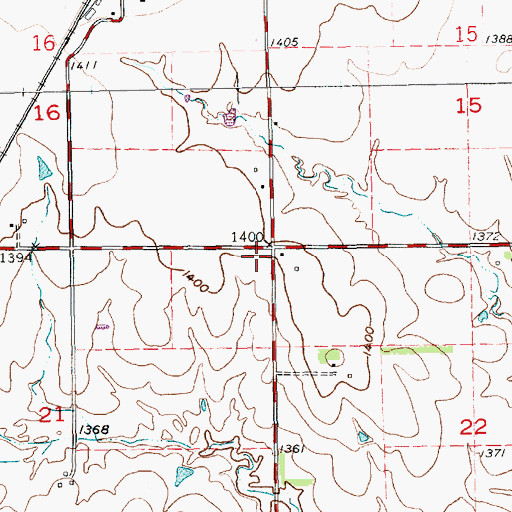 Topographic Map of Township of Lincoln, KS