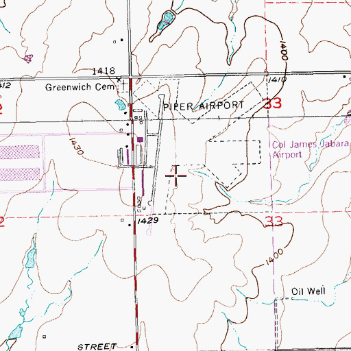 Topographic Map of Colonel James Jabara Airport, KS
