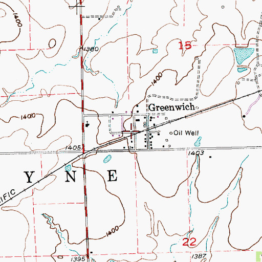 Topographic Map of Greenwich, KS