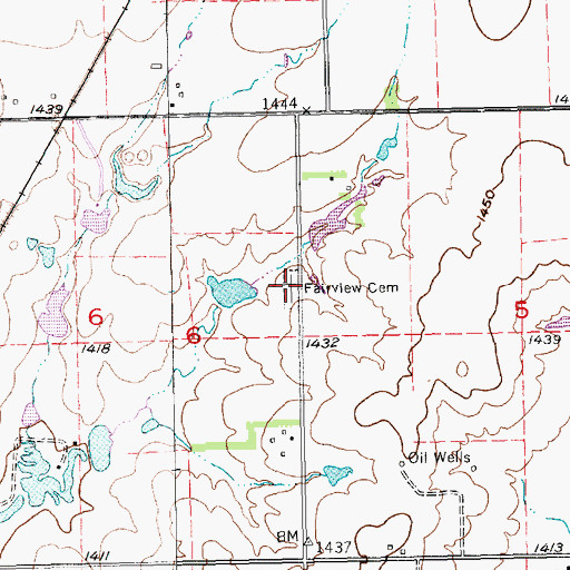 Topographic Map of Fairview Cemetery, KS