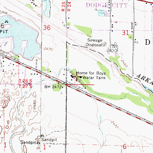 Topographic Map of Home for Boys Water Tank, KS