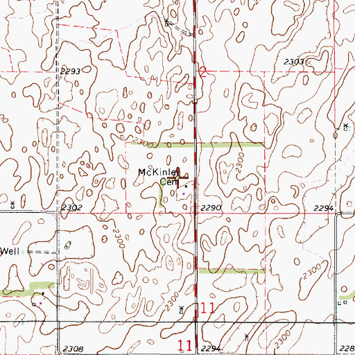 Topographic Map of McKinley Cemetery, KS