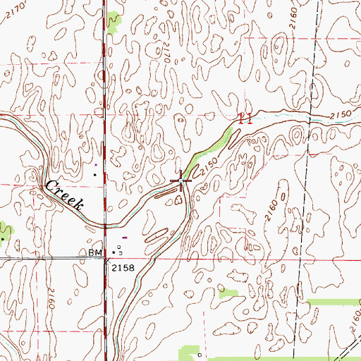 Topographic Map of South Branch Rattlesnake Creek, KS