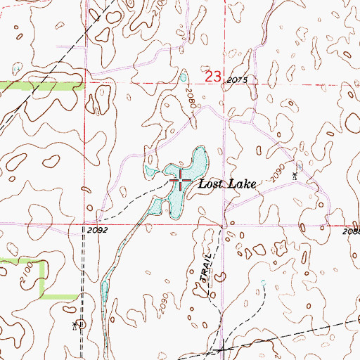 Topographic Map of Lost Lake, KS