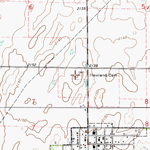 Topographic Map of Haviland Cemetery, KS
