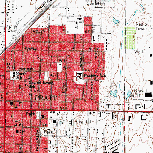 Topographic Map of Mattie O Haskins Elementary School, KS