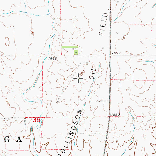 Topographic Map of Rollingson Oil Field, KS