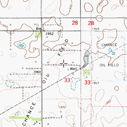 Topographic Map of Chance Oil Field, KS