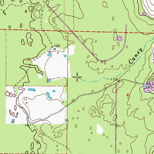 Topographic Map of Caney Branch, AR