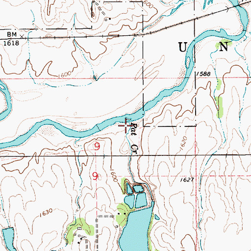 Topographic Map of Pat Creek, KS