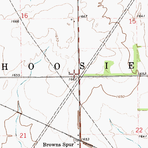 Topographic Map of Township of Hoosier, KS