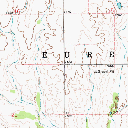 Topographic Map of Township of Eureka, KS