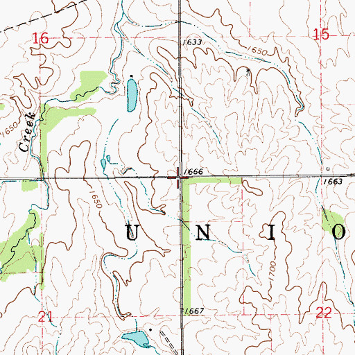 Topographic Map of Township of Union, KS