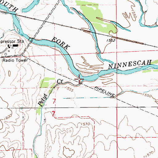 Topographic Map of Petyt Creek, KS