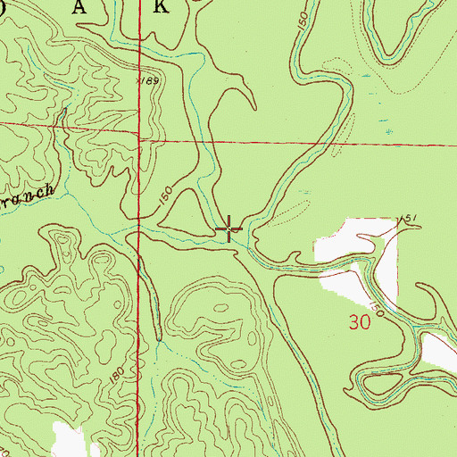 Topographic Map of Caney Branch, AR