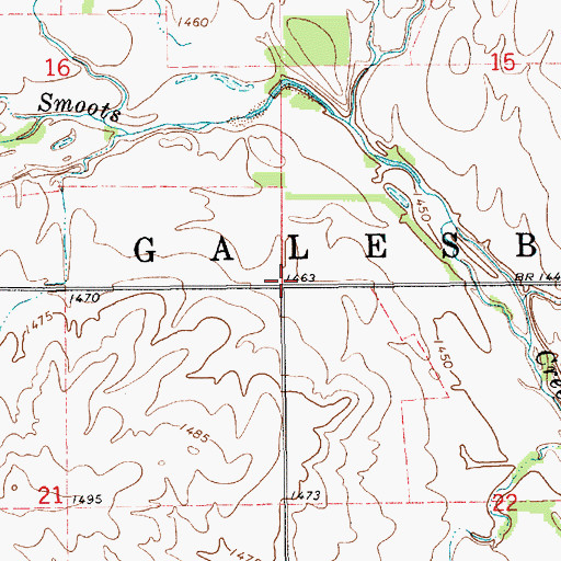 Topographic Map of Township of Galesburg, KS