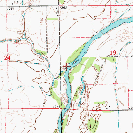 Topographic Map of Nester Creek, KS