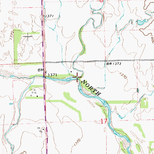 Topographic Map of Rock Creek, KS