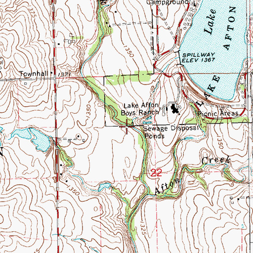 Topographic Map of Clear Creek, KS