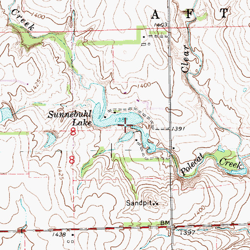 Topographic Map of Sunnebuhl Lake, KS