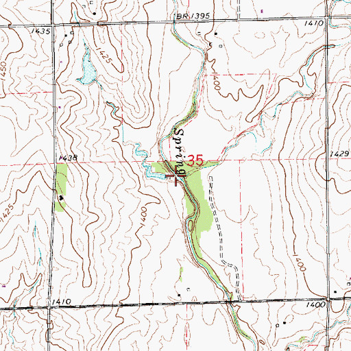 Topographic Map of Sand Creek, KS